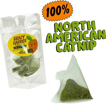 MyMeow - Jouet rechargeable pour chat Krazy Carrot avec 10 sacs de recharge d'herbe à chat naturelle d'Amérique du Nord 4