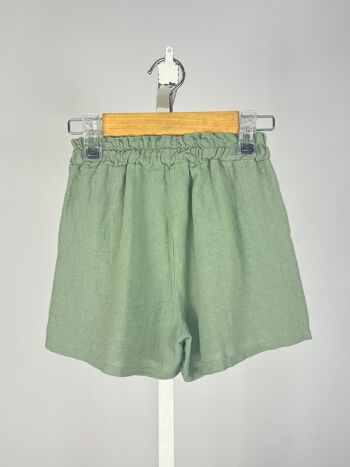 Short en lin et coton mélangé pour fille 2