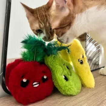 Jouet pour chat rechargeable MyMeow Krazy Apple avec 10 sacs de recharge d'herbe à chat naturelle d'Amérique du Nord 3