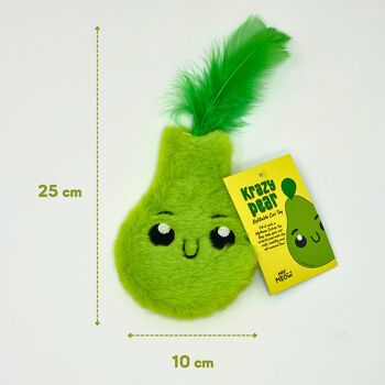 Jouet pour chat rechargeable MyMeow Krazy Pear avec 10 sacs de recharge d'herbe à chat naturelle d'Amérique du Nord 2