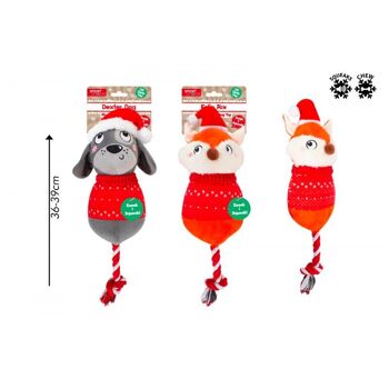 Smart Choice Lot de 2 jouets pour chien Dexter et Felix Fox en peluche couinante de Noël 4