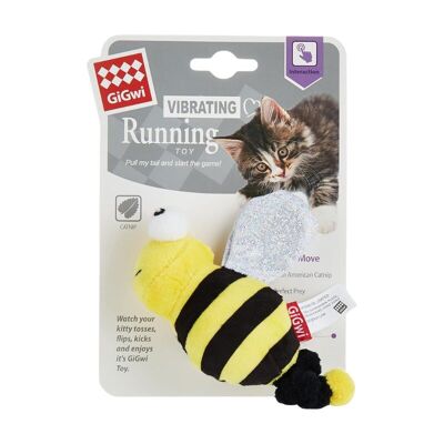 GiGwi Bee, vibrierendes Laufkatzenspielzeug mit amerikanischer Katzenminze