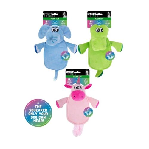 WufWuf & Smart Choice Ultrasonic Squeaker Plush Dog Toy, 3 Pack