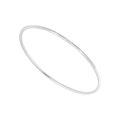 Pretty Diamond Cut Silver Bangle