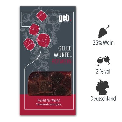 GeleeWürfel, gezuckert - Rotwein, 150g