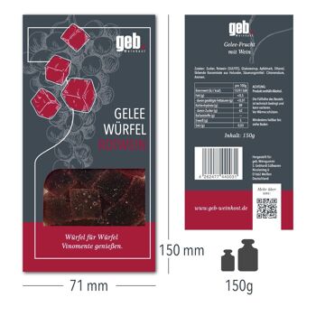 Cubes de gelée sucrés - vin rouge, 150g 2