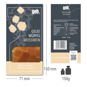 Cubes de gelée sucrés - vin blanc, 150g 2