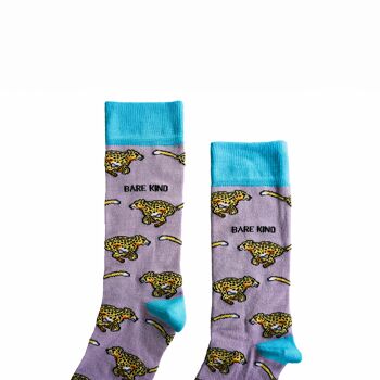 Chaussettes guépard | Chaussettes en bambou | Chaussettes violettes | Chaussettes Safari 2