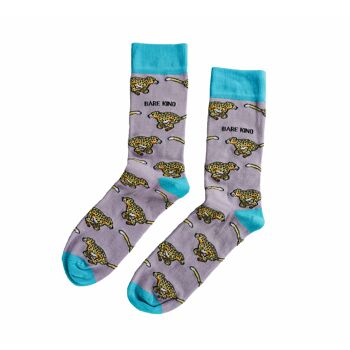 Chaussettes guépard | Chaussettes en bambou | Chaussettes violettes | Chaussettes Safari 1