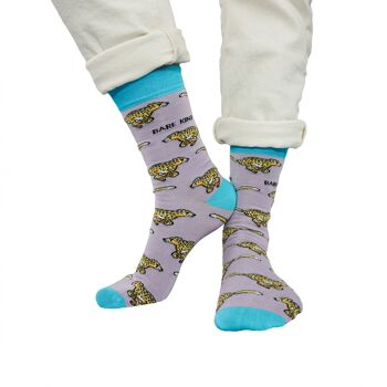 Chaussettes guépard | Chaussettes en bambou | Chaussettes violettes | Chaussettes Safari 4