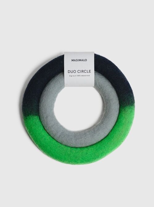 DUO CIRCLE DOG TOY NEON GREEN/BLUE