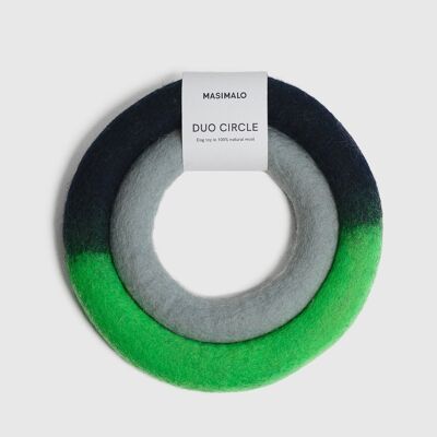 DUO CIRCLE DOG TOY NEON GREEN/BLUE