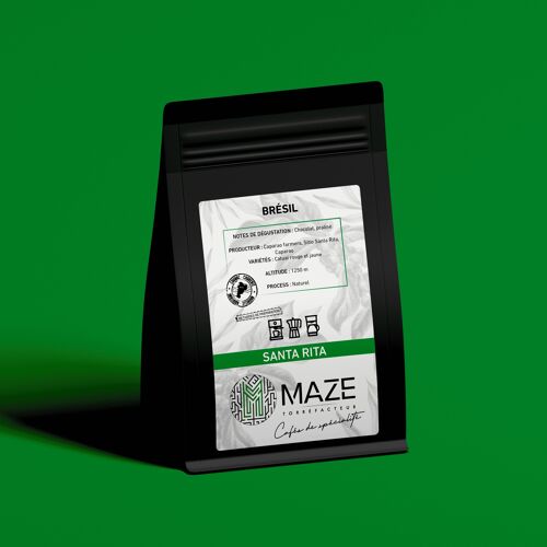 Brésil Santa Rita - Café en grains 250g