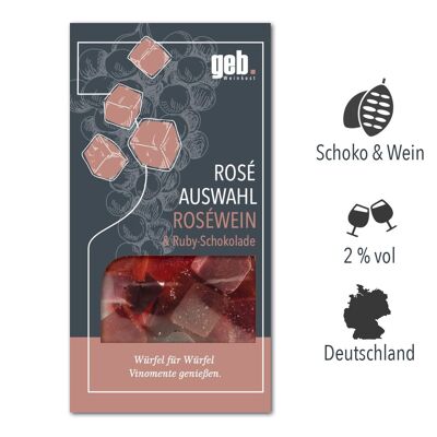 Selección de rosados ​​con chocolate rubí - Rosé, 150g