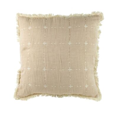 Hazelnut Quilt cushion, square, cotton gauze