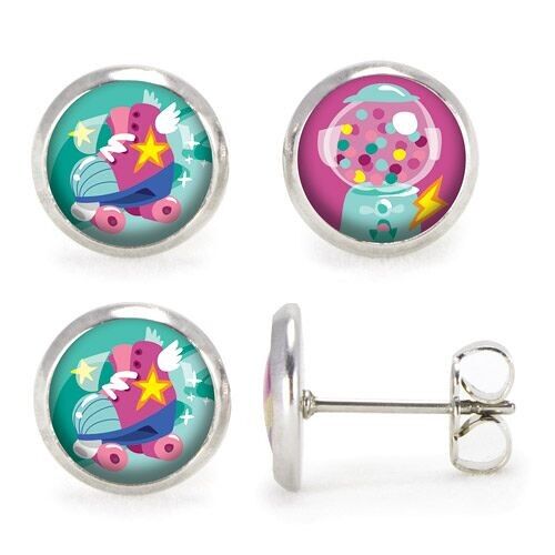 Puces d’oreilles Enfant Roller / Bonbons - Argent