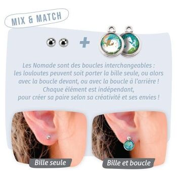 Nomade Billes Enfant Papillon / Fleur - Argent 2