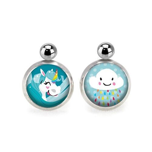 Nomade Billes Enfant Licorne Bleue / Nuage - Argent