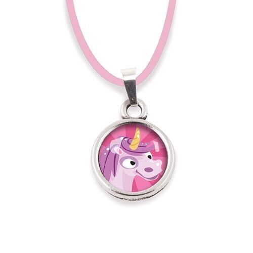 Collier Enfant Licorne Rose - Argent