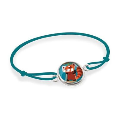 Red Panda Children's Cord Bracelet - Silver