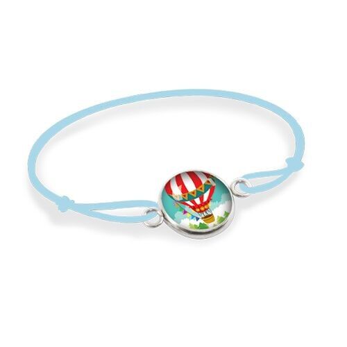 Bracelet Cordon Enfant Montgolfière - Argent