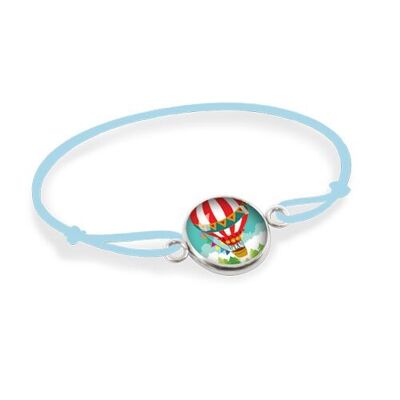 Hot Air Balloon Children's Cord Bracelet - Silver