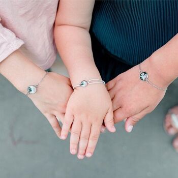 Bracelet Cordon Enfant Plume de Paon - Argent 2