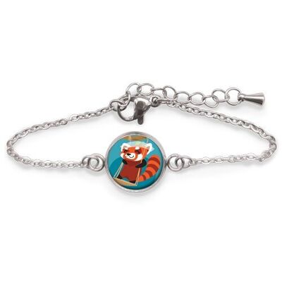 Red Panda Children's Curb Bracelet - Silver