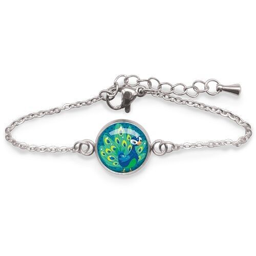 Bracelet Gourmette Enfant Paon - Argent