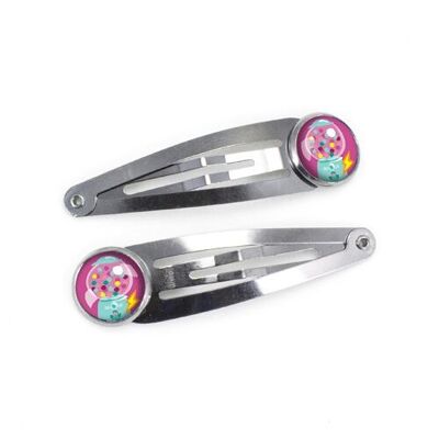 Children's Candy Hair Clips - Silver