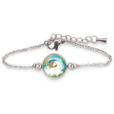 Bracelet Gourmette Enfant Chevaux - Argent