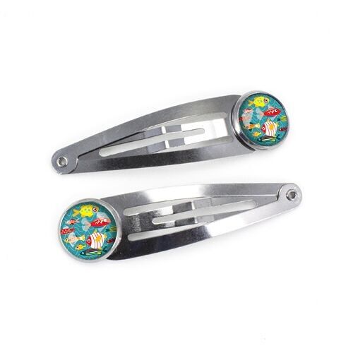 Barrettes Enfant Poissons - Argent