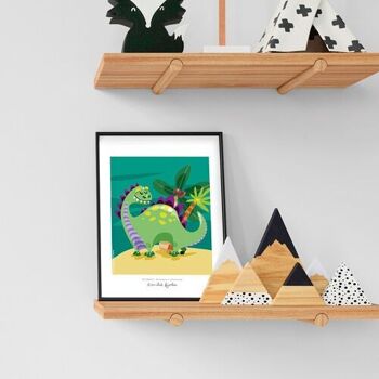 Affiche Déco A4 Enfant Garçon Dinosaure 2