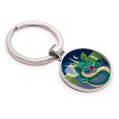 Children's Boys' Dragon Keychain - Silver