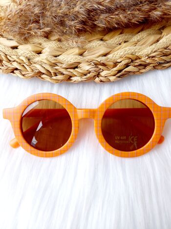 Lunettes de soleil enfant rétro diamant orange