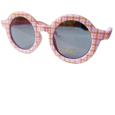Gafas de sol infantiles retro diamante rosa