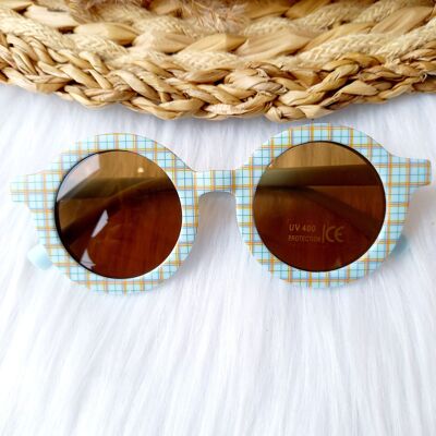 Children's sunglasses retro diamond light blue