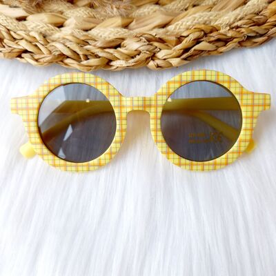 Children's sunglasses retro diamond yellow
