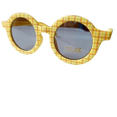 Gafas de sol infantiles retro diamante amarillo