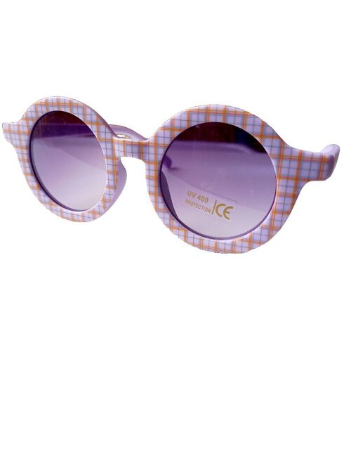 Children's sunglasses retro check lilac