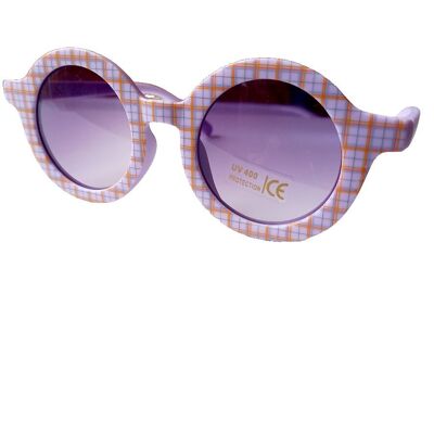 Children's sunglasses retro check lilac