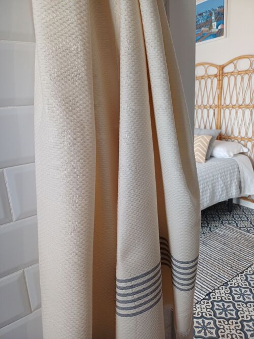 Fouta hammam Natural Gris Rayas