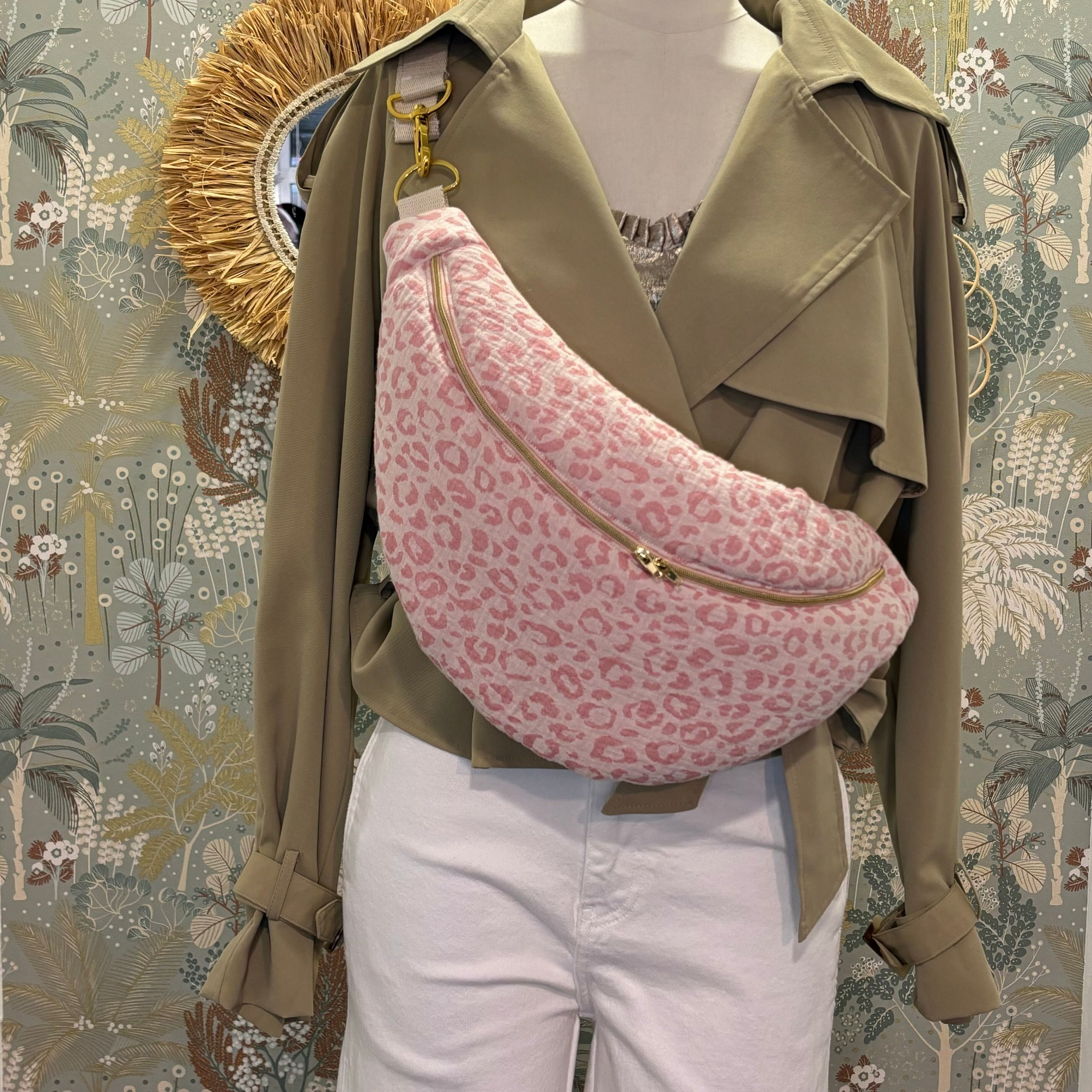 Pink Leopard Gauze Banana