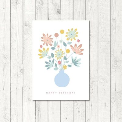 Geburtstagspostkarte "Blumenstrauß"