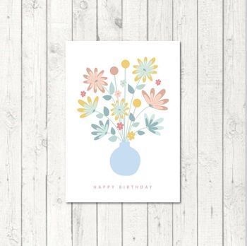 Carte postale anniversaire "Bouquet de fleurs" 1