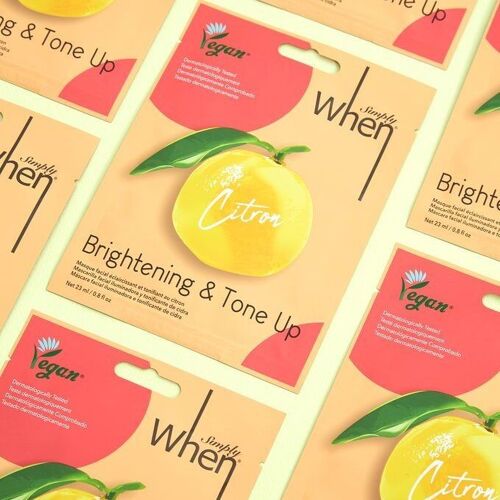 Simply When® Vegan Citron Brightening & Tone Up Sheet Mask