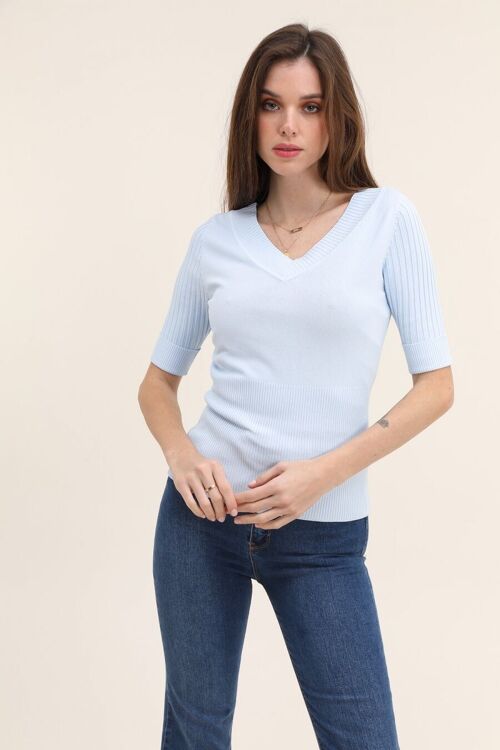 T-shirt manches courtes en maille - 0437