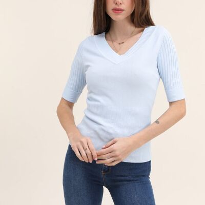 Short-sleeved knitted t-shirt - 0437