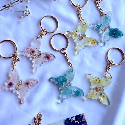 Butterfly keychain resin epoxy resin small gift