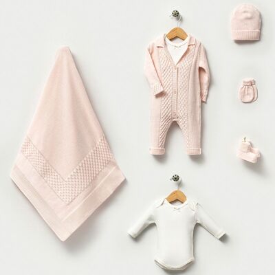 Elegantes Strickset aus Bio-Baumwolle für Babys, 0–3 M